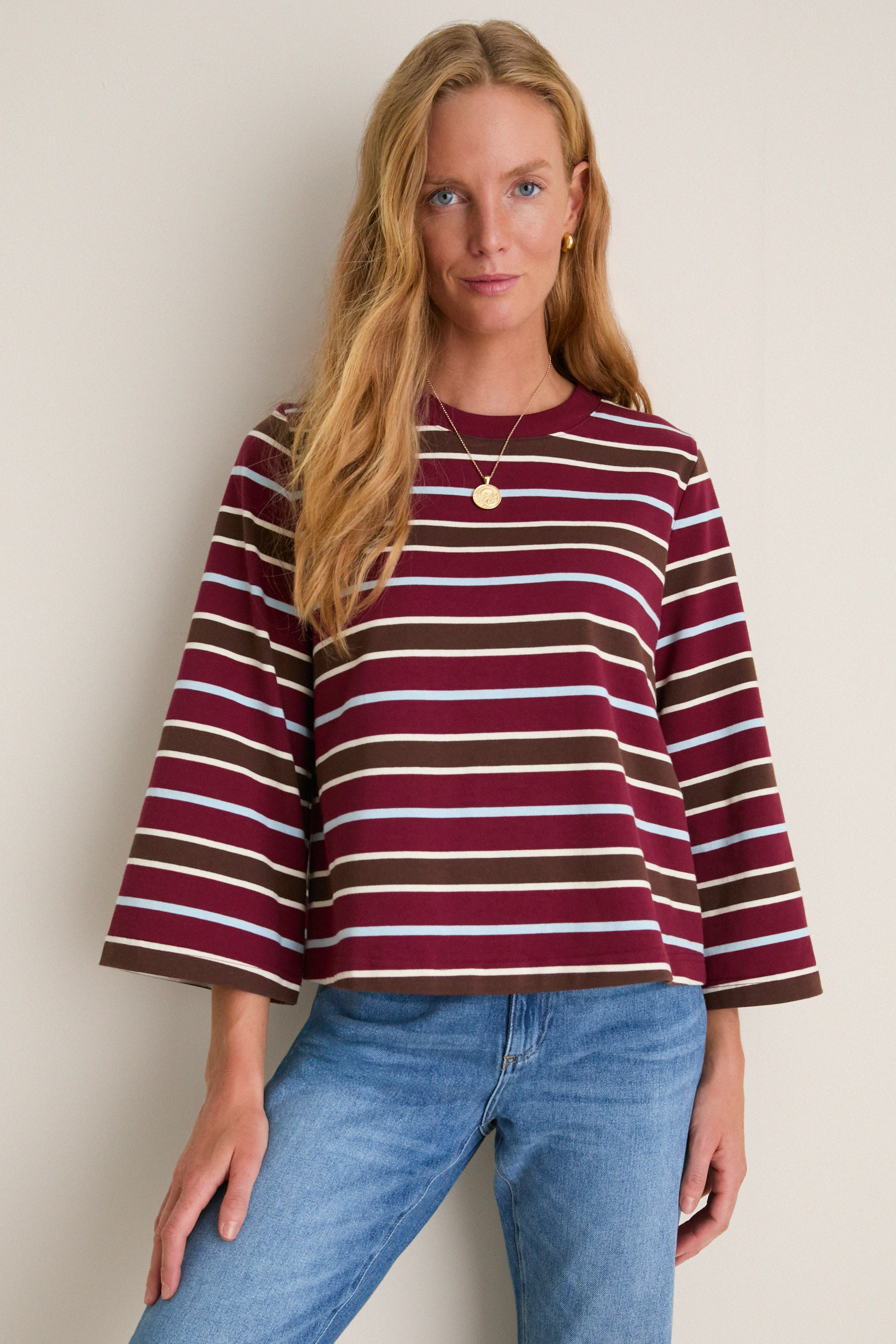 Crimson Collegiate Stripe Adler Tee | Tuckernuck (US)