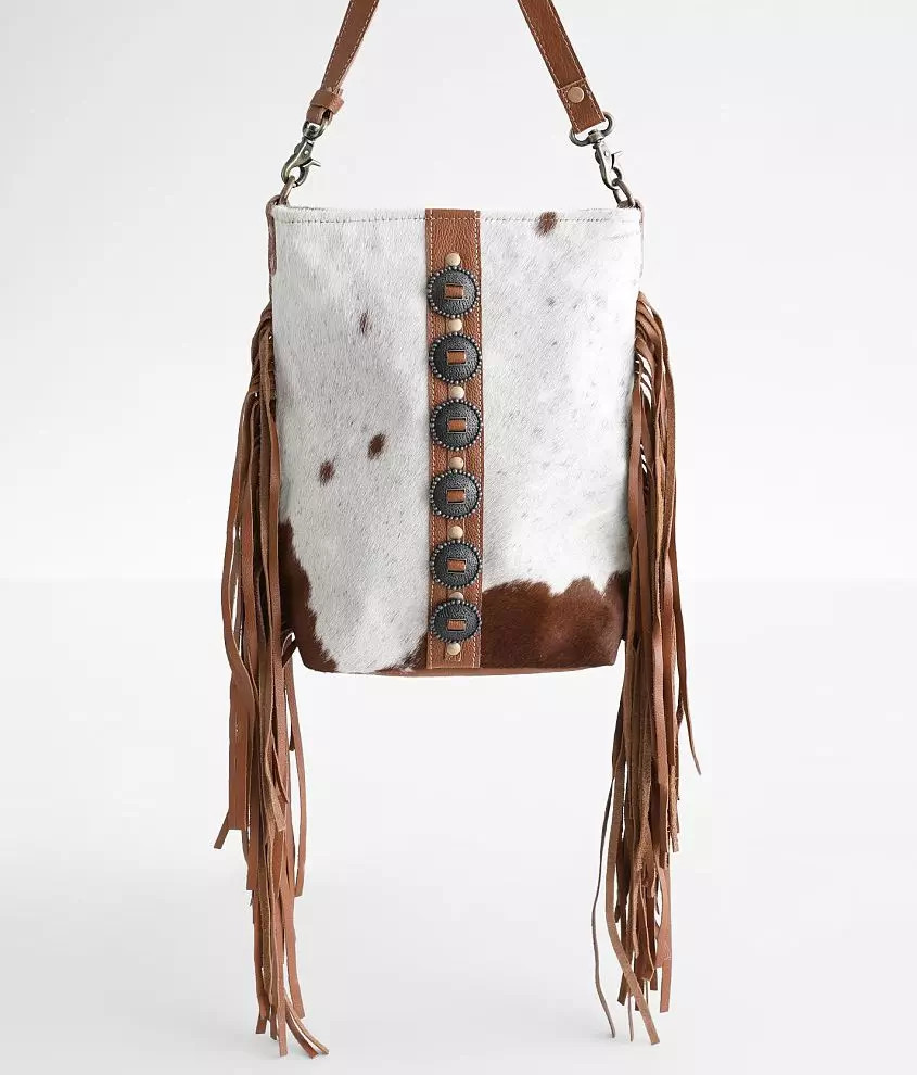 Flouncy Leather Fringe Crossbody Purse | Buckle