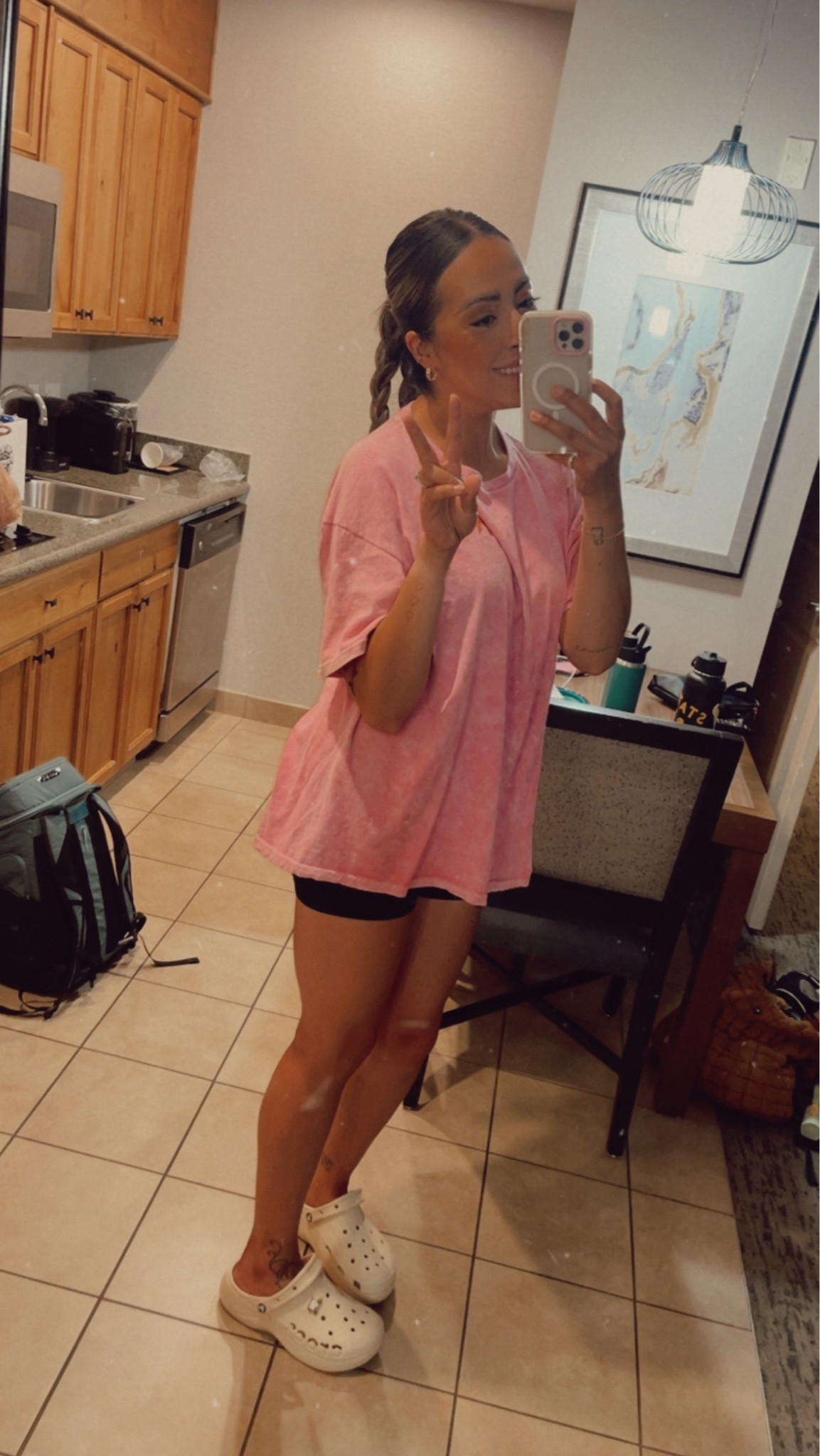 Platform crocs ✨


Oversize tee outfit 
Baseball mom outfit 
Nude color crocs 
Biker shorts
Summer shoes  

#LTKShoeCrush