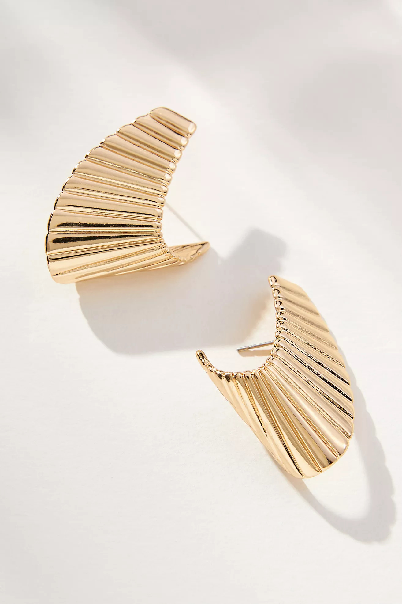 The Restored Vintage Collection: Ribbed Wave Post Earrings | Anthropologie (US)