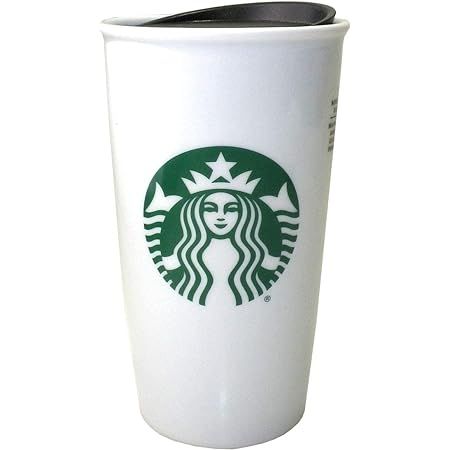 Starbucks Classic White and Green Coffee Traveler Tumbler Double Wall Ceramic Coffee Travel 12 oz | Amazon (US)