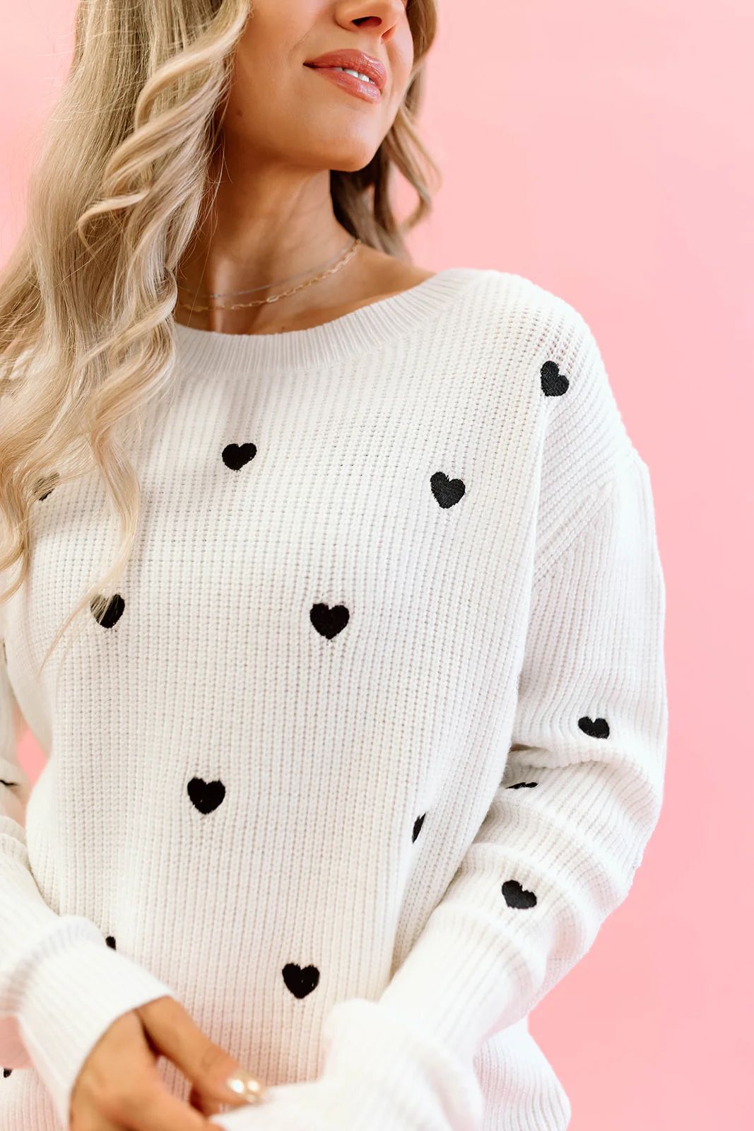 THE HEART CONFETTI SWEATER IN IVORY | Pink Desert