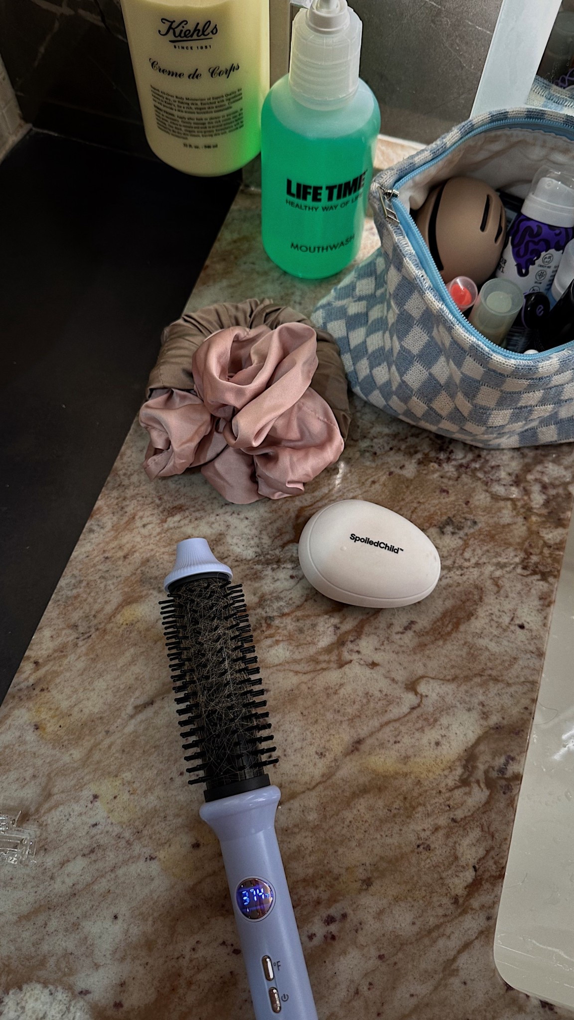 THE ONLY TOOLS NEEDED TO GET OFFICE READY AFTER A SWEATY WORKOUT

Wearing a Sleepy Tie while working out has saved me over half and hour getting ready in the morning. A must to preserve your blowout for 3 days or more.

I hit it quick with a thermal roller to smooth out; this one is literally $9 and withstands a beating commuting in your work bag.

All my travel size beauty is also linked. It fits in a tiny, light bag that fits in your work bag.

#LTKActive #LTKBeauty