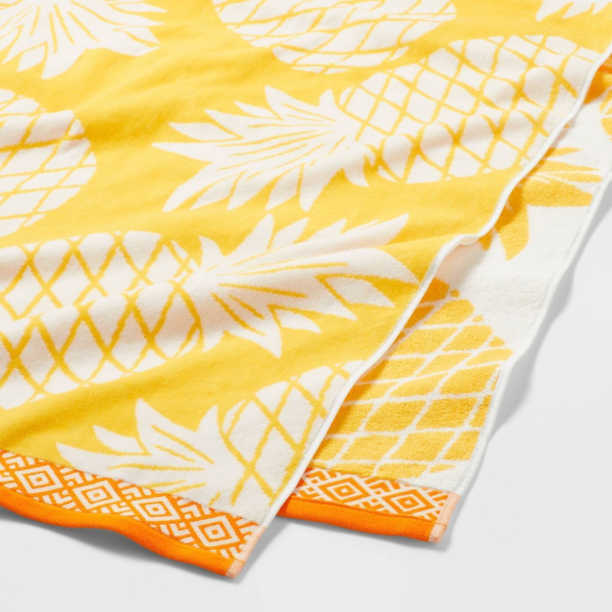 XL Jacquard Pineapple Beach Towel Yellow - Sun Squad™ | Target