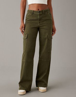 AE Dreamy Drape Stretch Super High-Waisted Baggy Wide-Leg Pant | American Eagle Outfitters (US & CA)