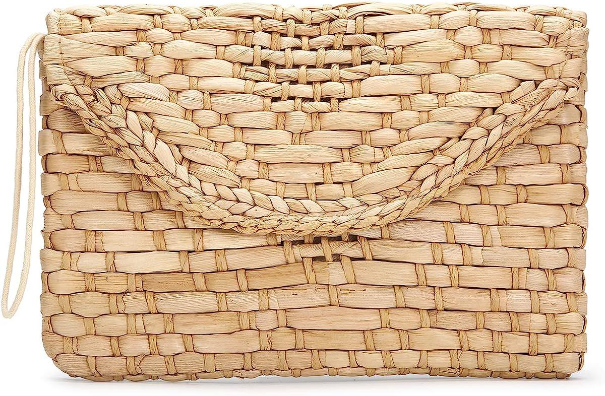 Straw Clutch Purse, JOSEKO Women Straw Envelope Bag Wallet Summer Beach Handbag Beach Clutch Purs... | Amazon (US)