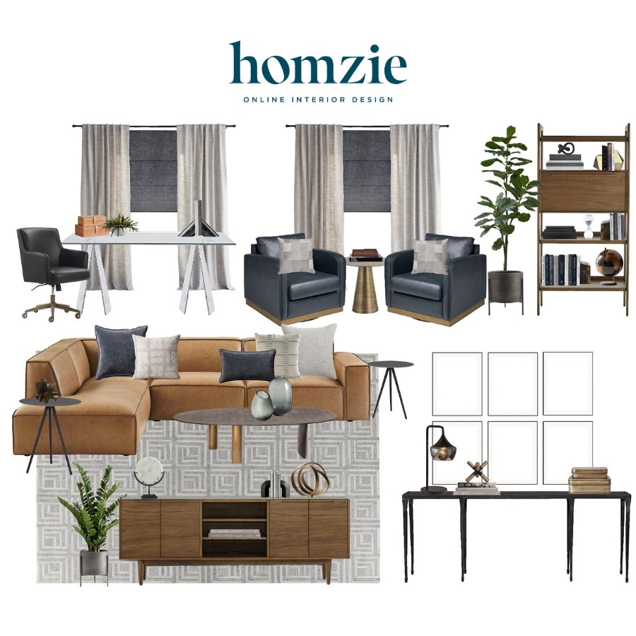 Modern luxury office! Leather sectional, leather desk chair, bar cart, mid century office, masculine office 

#LTKHome #LTKSaleAlert #LTKMens