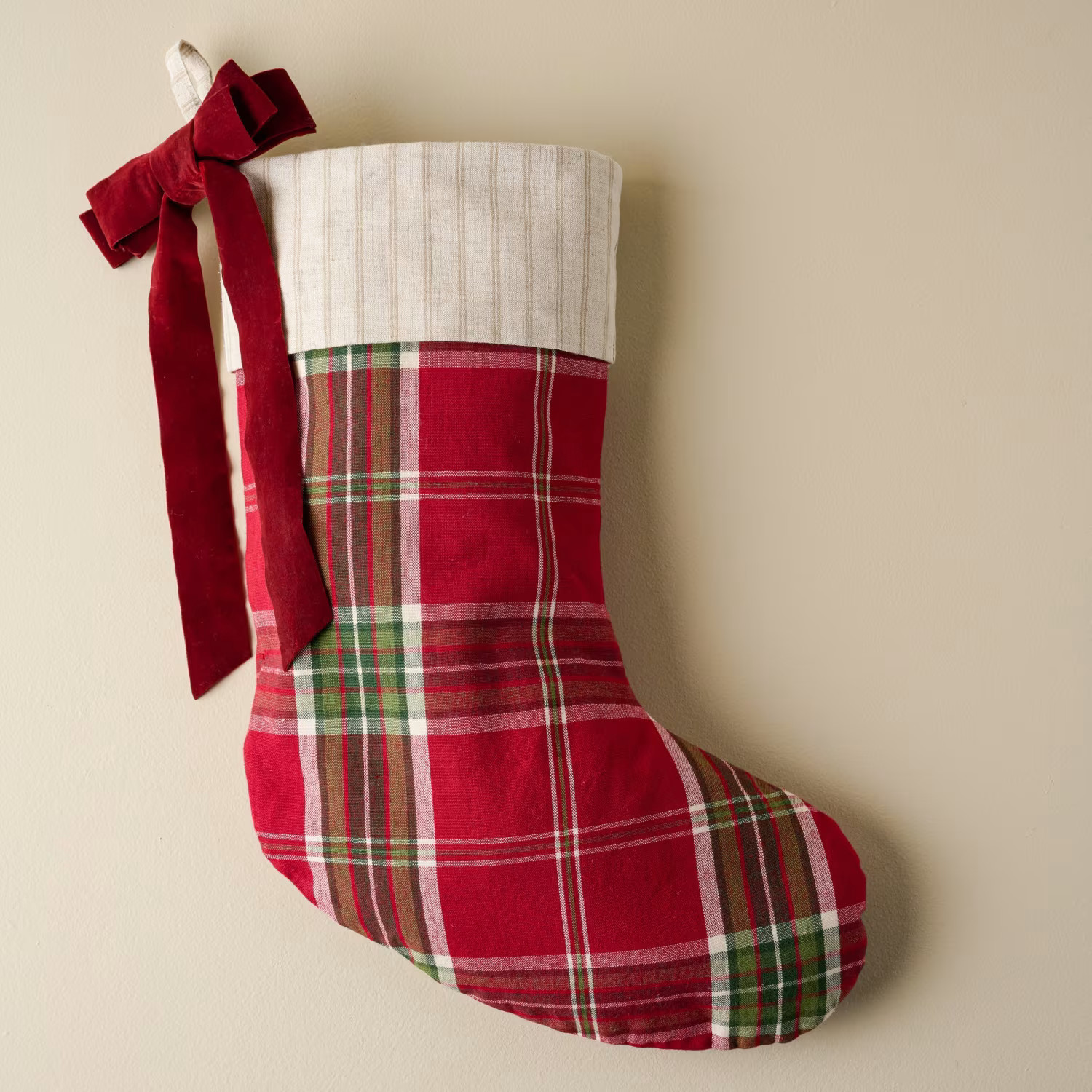 Vintage Christmas Plaid Stocking | Magnolia