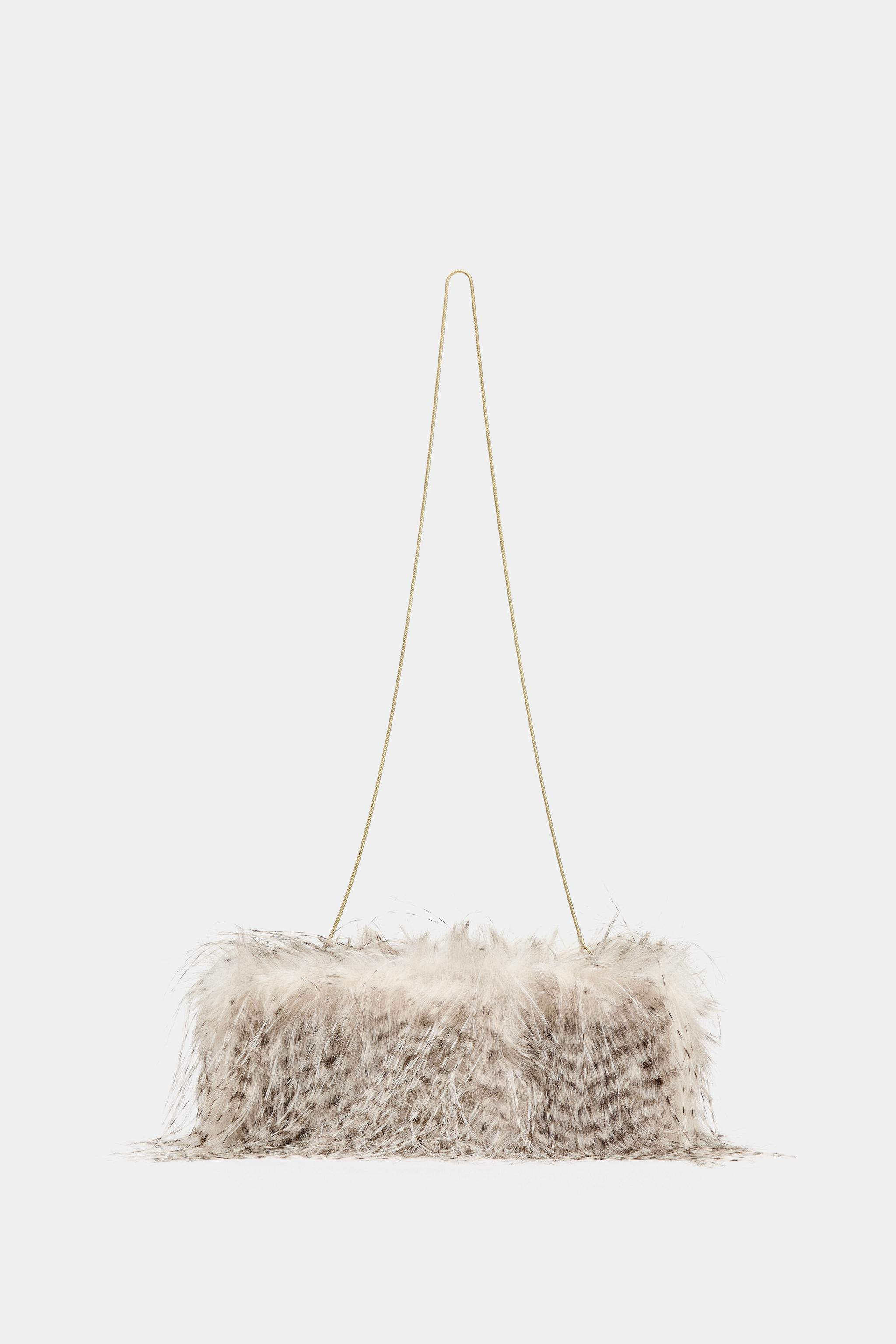FAUX FUR CLUTCH BAG | Zara UK