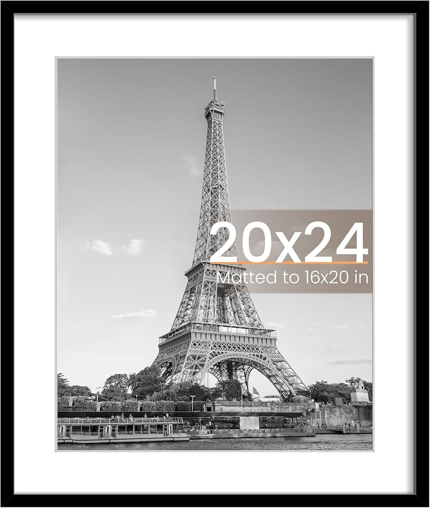 upsimples 20x24 Picture Frame, Display Pictures 16x20 with Mat or 20 x 24 Without, Wall Hanging P... | Amazon (US)