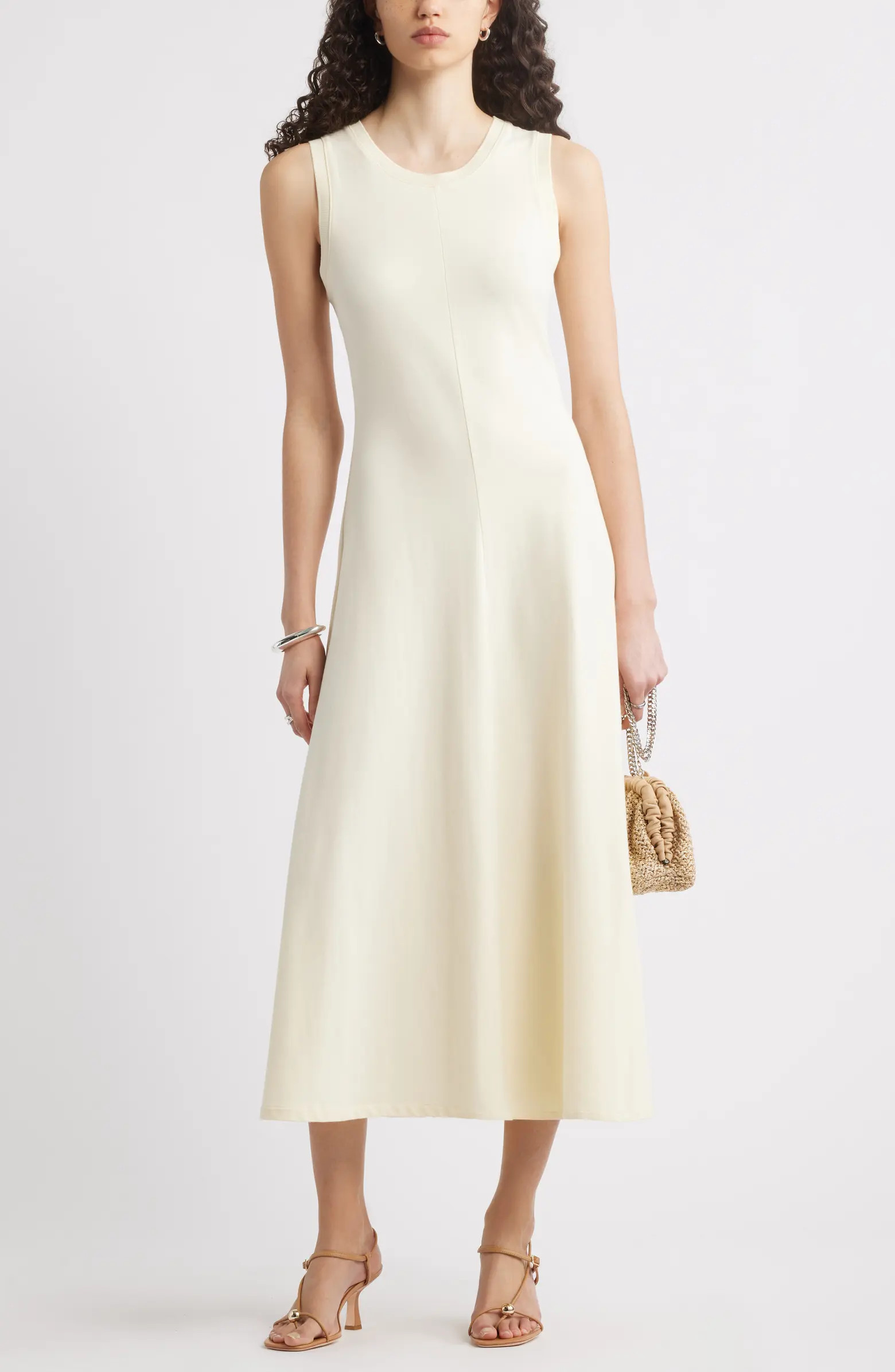Sleeveless Cotton Blend Dress | Nordstrom