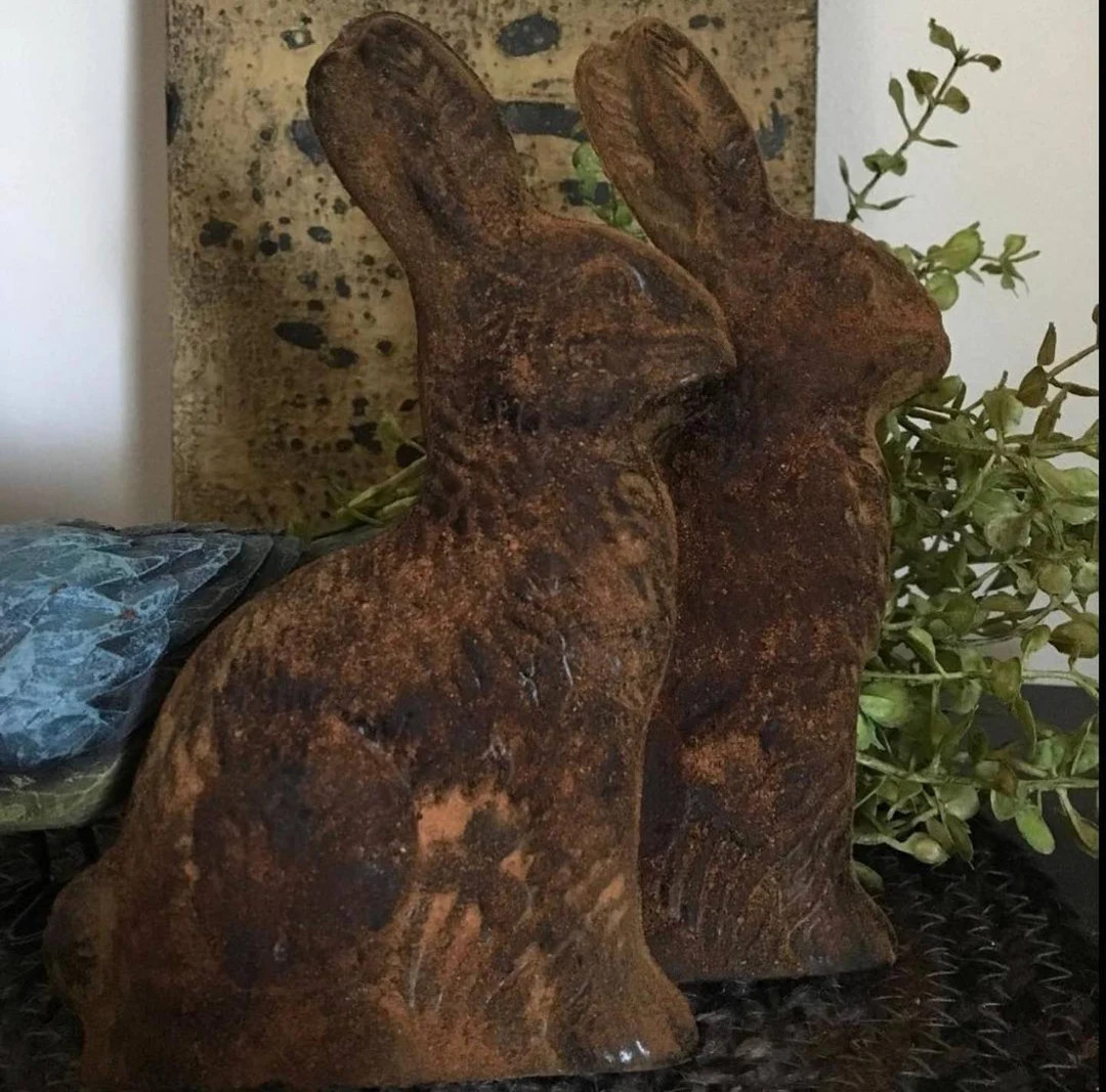 Primitive Blackened Wax Bunnies, Easter Bunny, Country Easter, Spring Primitives, Primitive Bunny... | Etsy (US)