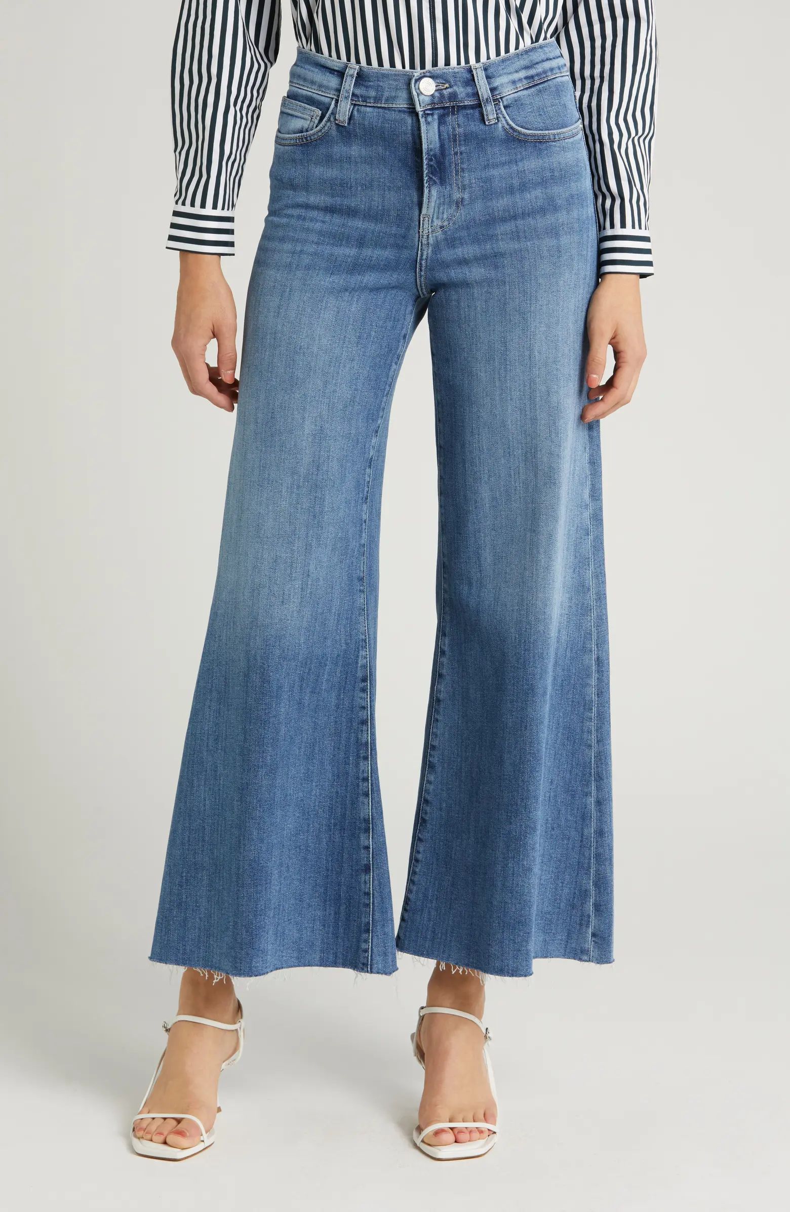 FRAME Le Palazzo High Waist Crop Wide Leg Jeans | Nordstrom | Nordstrom