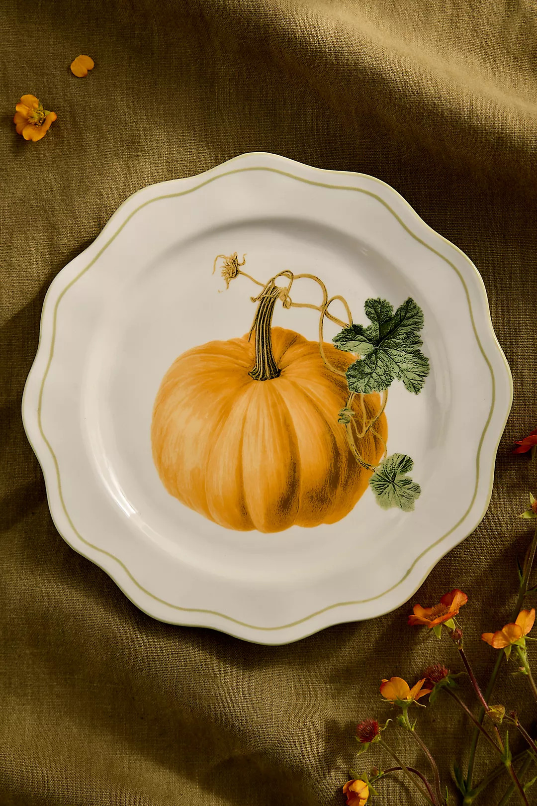 Heirloom Pumpkin Scalloped Stoneware Plate | Anthropologie (US)