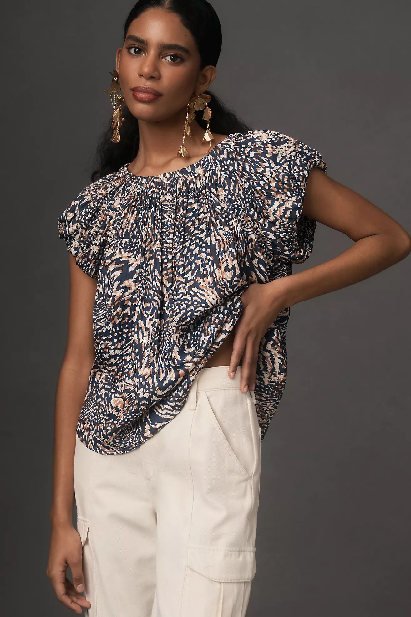 By Anthropologie Short-Sleeve Bubble Blouse | Anthropologie (US)