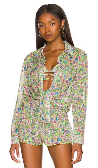 Groovy Delight Shirt in Lime Hippy Floral | Revolve Clothing (Global)