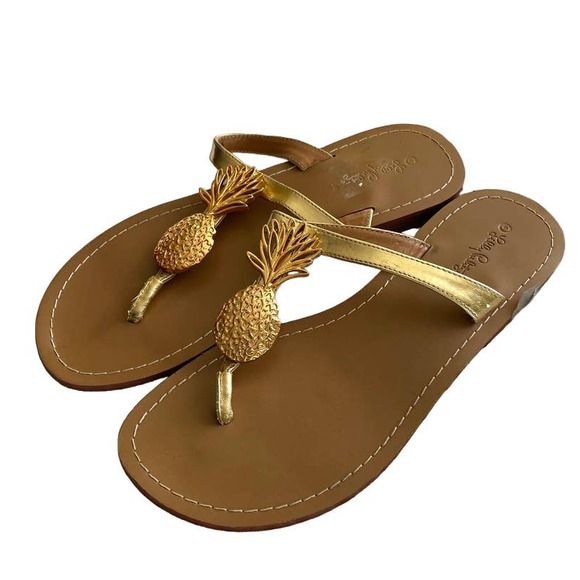 Lilly Pulitzer pineapple flip flop sandals 9 SHELF 5012 | Poshmark