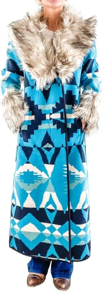 Tasha Polizzi Taconic Blanket Coat In Turquoise X-Large | Amazon (US)