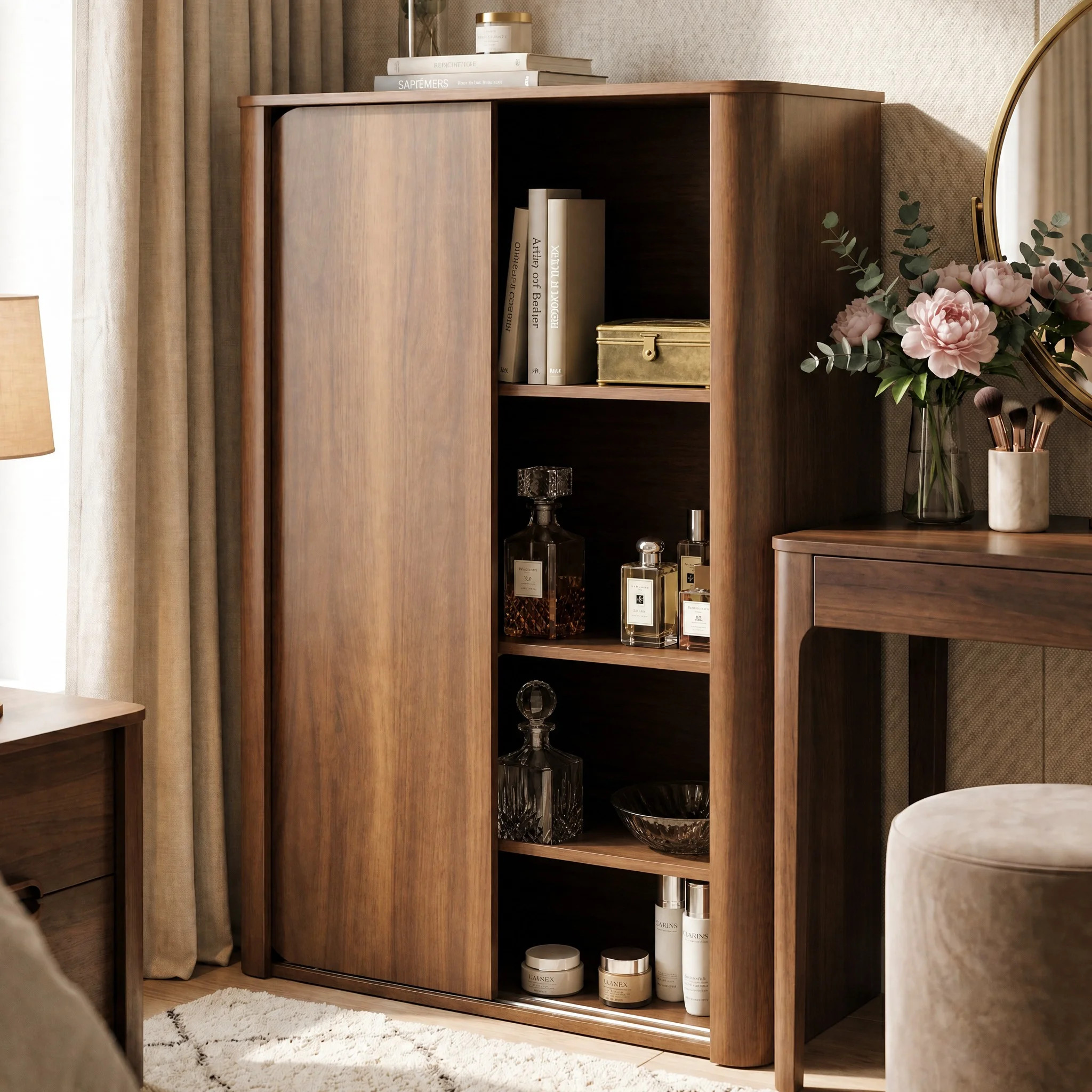 31.5" W Modern Sliding Door Storage Cabinet with Adjustable Shelves and Concealed Storage | Wayfair North America