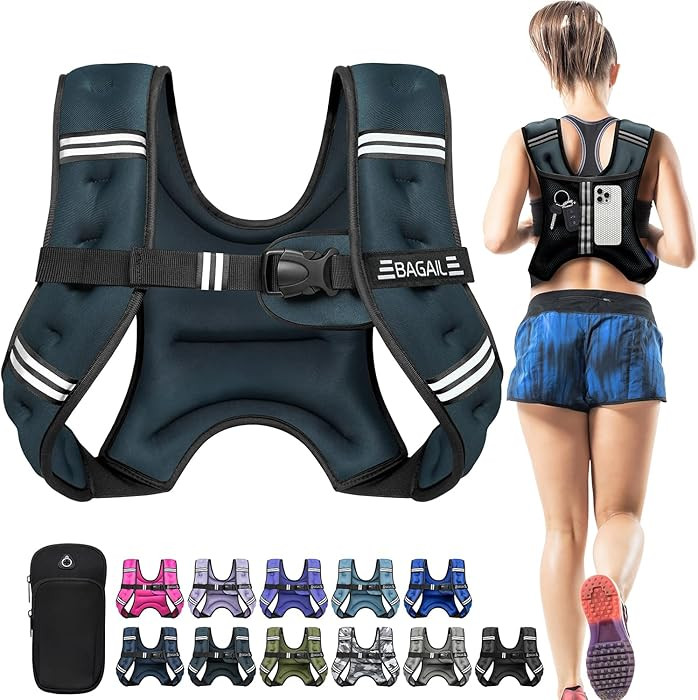BAGAIL Weighted Vest, 5lb/8lb/10lb/12lb/15lb/20lb/25lb/30lb Weight Vest for Walking & Weight Loss... | Amazon (US)