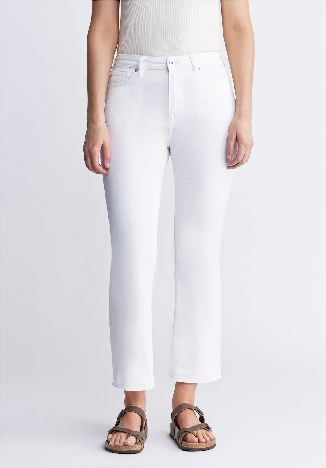 Kick Crop Kim Women's Jeans in White - BL15974 | Buffalo David Bitton