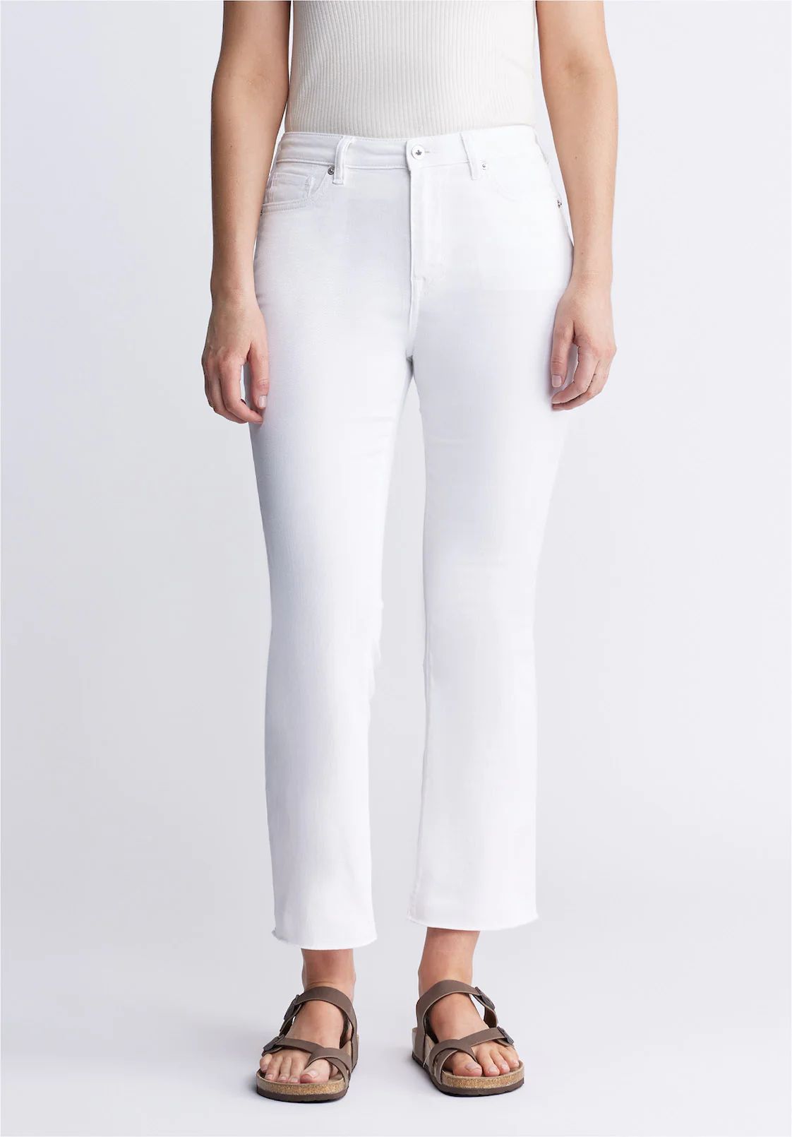 Kick Crop Kim Women's Jeans in White - BL15974 | Buffalo David Bitton