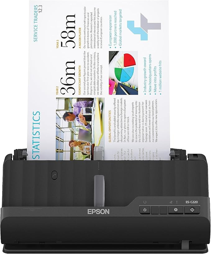 Epson Workforce ES-C220 Compact Desktop Document Scanner with 2-Sided Scanning and Auto Document ... | Amazon (US)