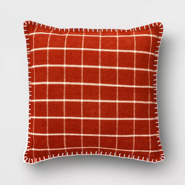 Square Plaid Chenille Pillow - Threshold™ | Target