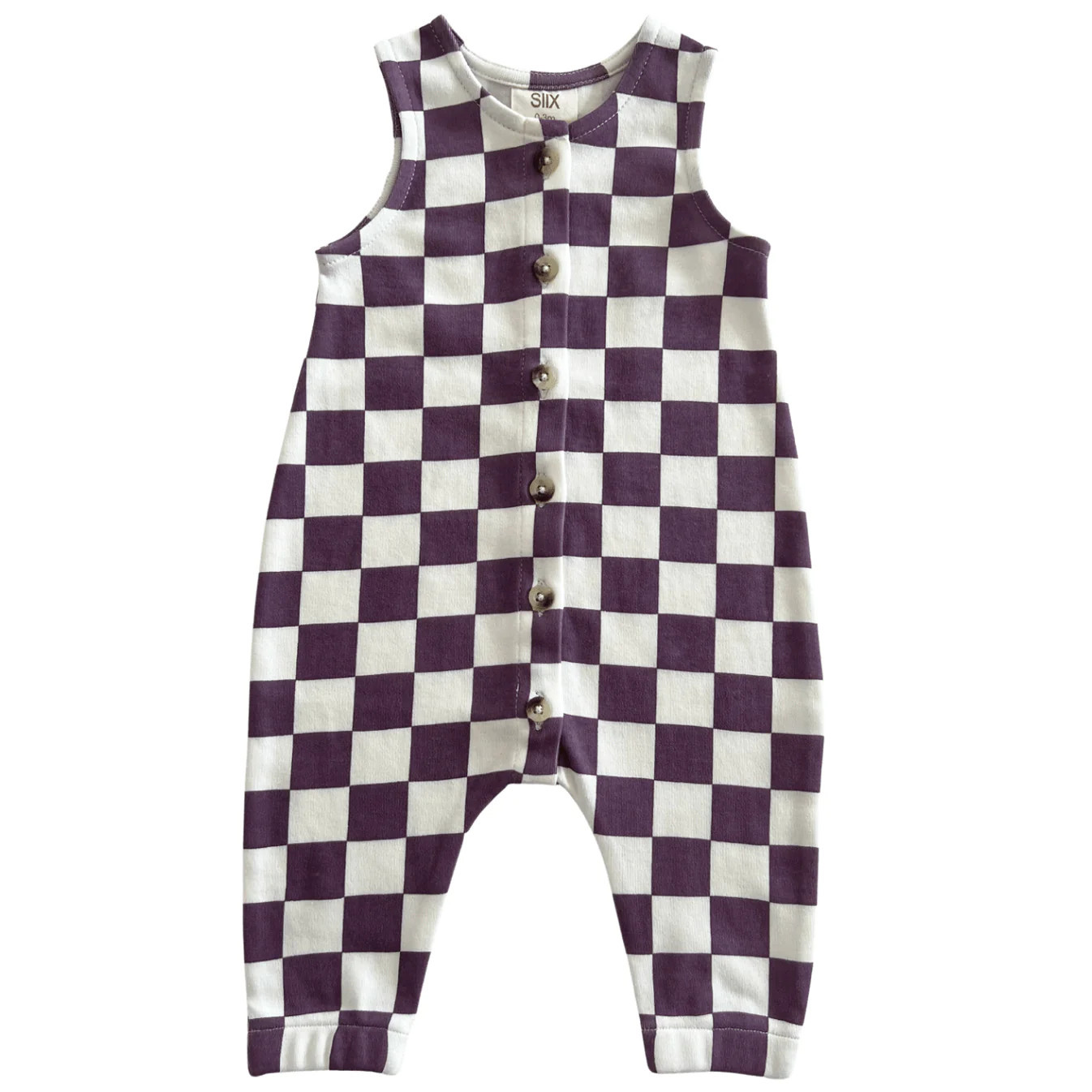 Berry Cheesecake Checkerboard / Organic Bay Jumpsuit | SpearmintLOVE