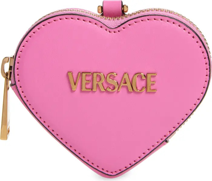 Versace Logo Leather Heart Coin Purse Bag Charm | Nordstrom | Nordstrom
