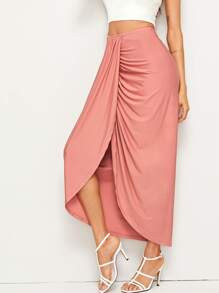 SHEIN High Waist Draped Skirt | SHEIN