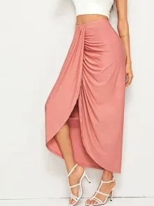 SHEIN High Waist Draped Skirt | SHEIN