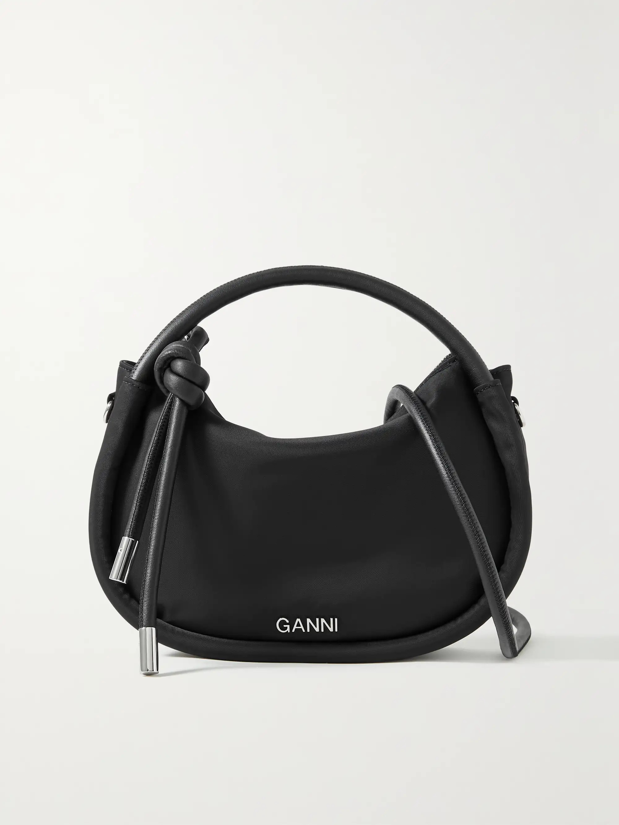 GANNI Mini recycled leather-trimmed  shell shoulder bag | NET-A-PORTER | NET-A-PORTER APAC