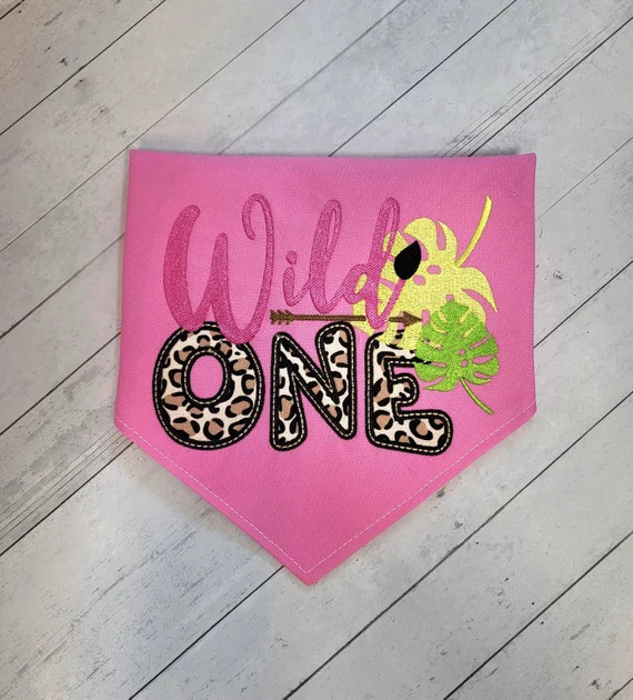 Wild ONE tie on birthday bandana for the pup turning one - Jannie Mae Creations - dog bandana- do... | Etsy (US)