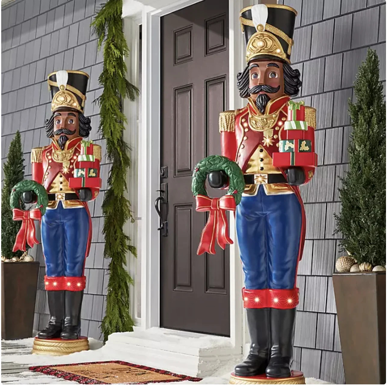 Pair of Life-Size 6' Multicultural Nutcracker with LED Lights & Music | Walmart (US)