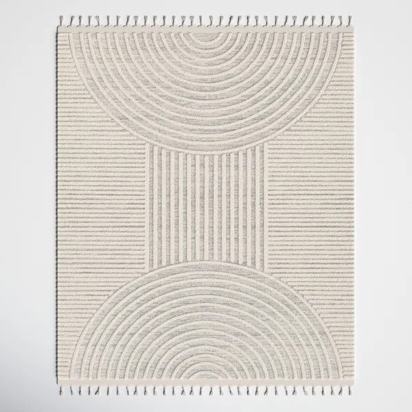 Laina Ahsaad Abstract Machine Woven Cream Area Rug | Wayfair North America
