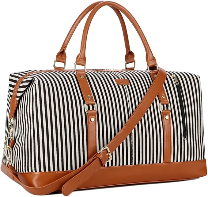 BAOSHA HB-14 Canvas Travel Tote Duffel Bag Carry on Weekender Overnight Bag Oversized for Women (... | Amazon (US)