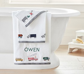Busy Trucks Hand Towel | Pottery Barn Kids