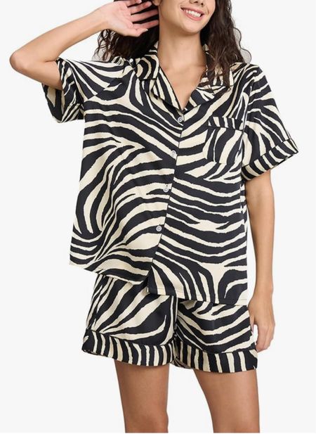Amazon pajamas, animal print, zebra, soft silk pjs, travel, vacation, sleepwear, 

#LTKFindsUnder50 #LTKTravel #LTKStyleTip