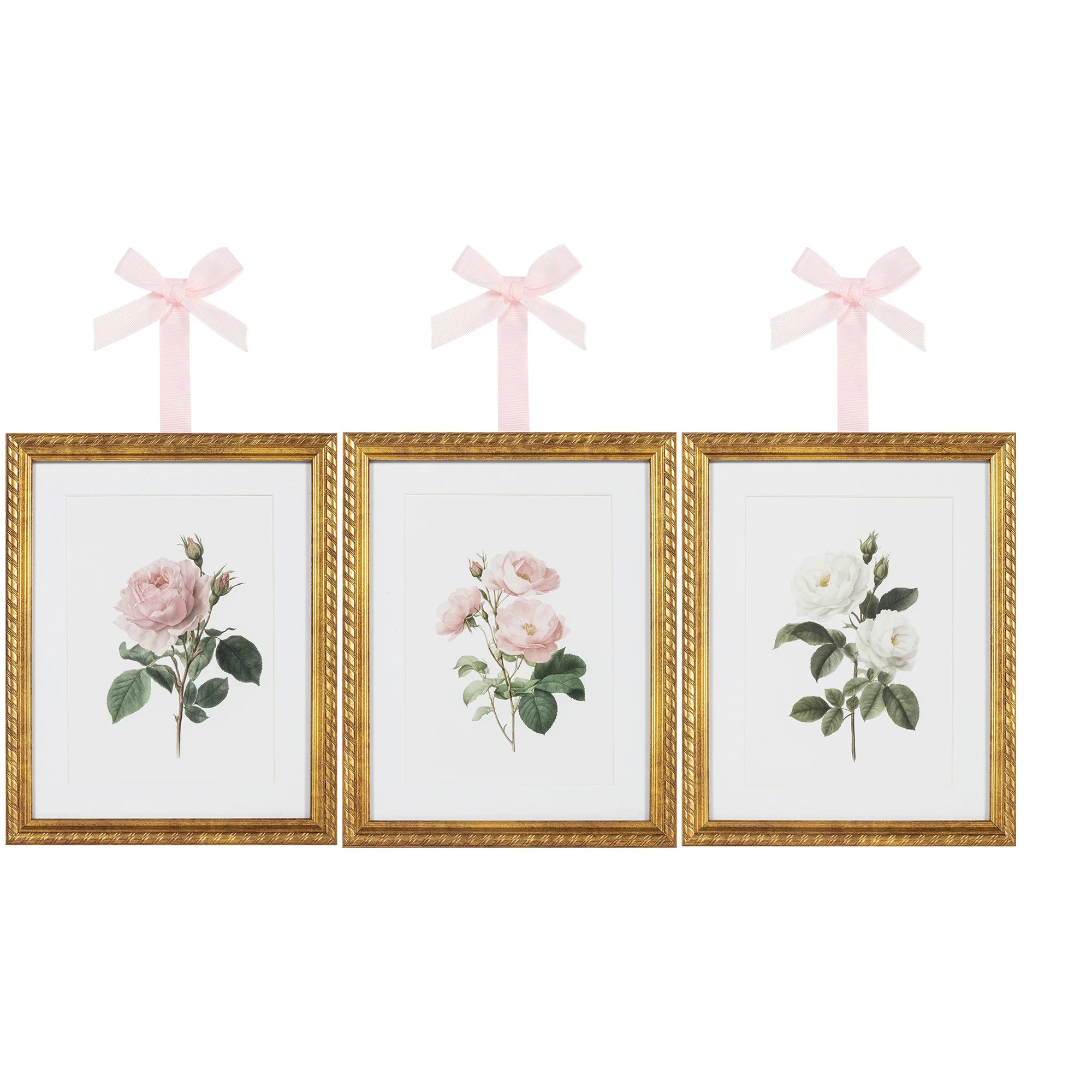 My Texas House Set of 3 Framed Trio of Roses 5" x 7" Floral Framed Wall Art | Walmart (US)
