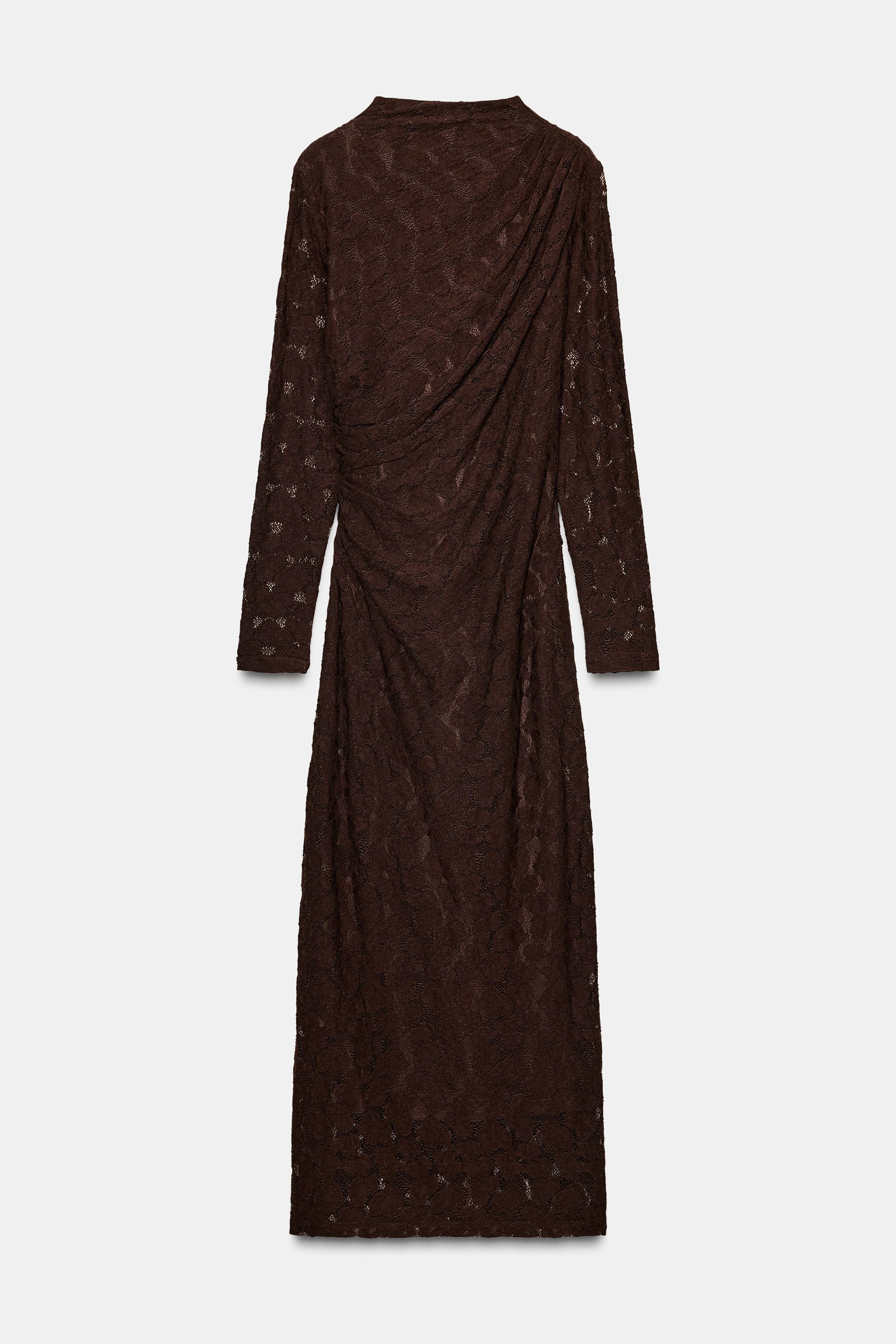 POINTELLE DRAPED MIDI DRESS | Zara US