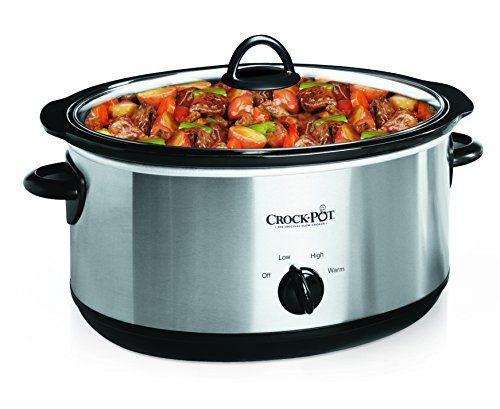 Crock-Pot 7-Quart Oval Manual Slow Cooker, Stainless Steel (SCV700SS) | Amazon (US)