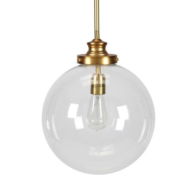 Progress Lighting Penn Natural Brass Traditional Clear Glass Globe Pendant Light Lowes.com | Lowe's