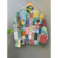 Cotton Patchwork Womens Jacket. Coat, Quilted Jacket, Short Vintage Gift For Her | Etsy (US)