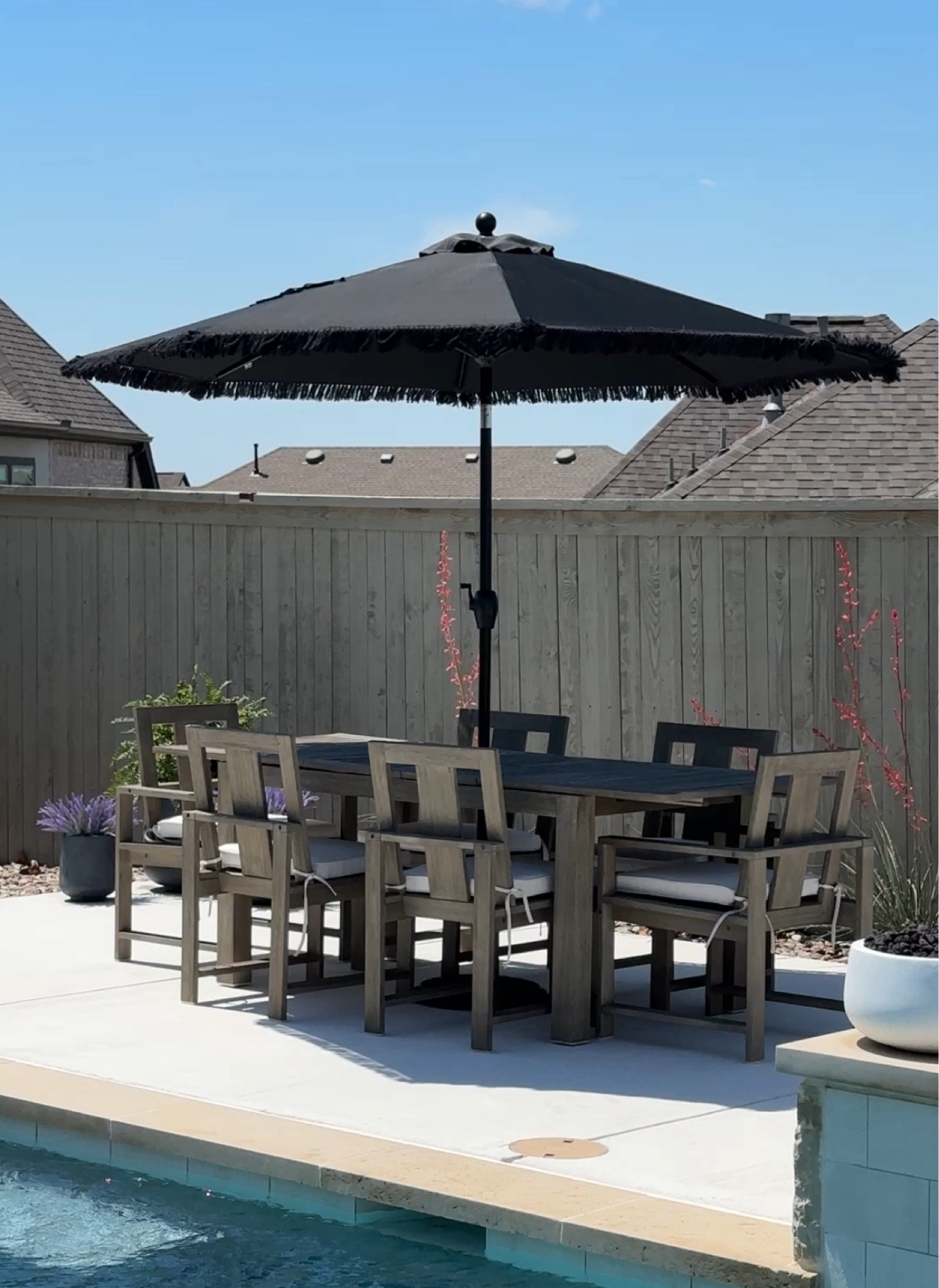 Walmart Outdoor Umbrella
Pottery Barn Outdoor Dining Table
Outdoor Spaces 
Outdoor inspo
Outdoor Furniture 

#LTKhome #LTKSeasonal #LTKstyletip