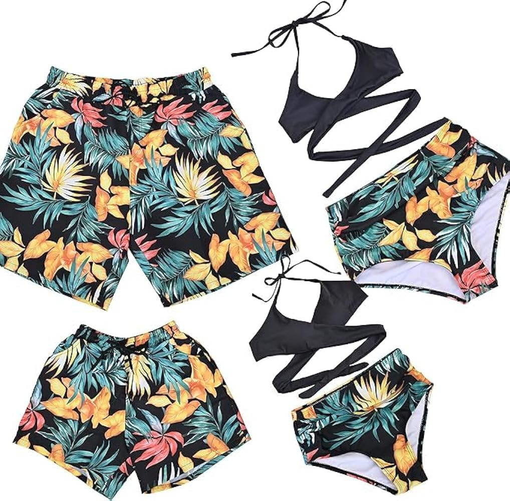 Couples Matching Swimsuit Family Matching Swimwears Dad and Me Matching Swiming Shorts | Amazon (US)