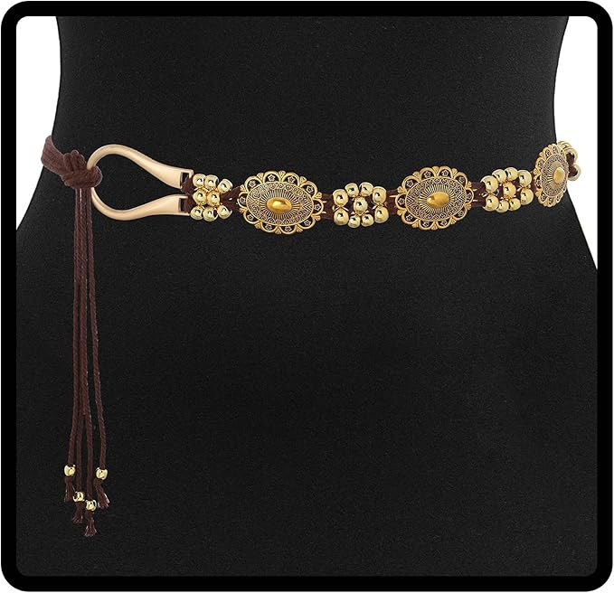 Navoky Western Concho Belt Women Rope Belts Cowgirl Turquoise Boho Waist Belt for Country Concert... | Amazon (US)