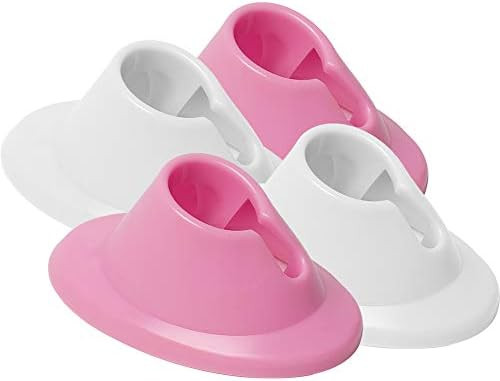 Vcedas Soft Rubber Nail Polish Bottle Holder Pink and White 4PCS Anti-spill Nail Polish Stand for... | Amazon (US)