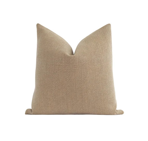 Woven Pillow Cover Graham Cracker Solid Color Pillow Case 16 | Etsy | Etsy (US)