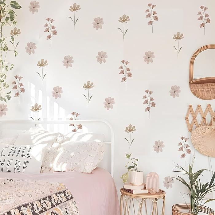 YouRfocus Daisy Wall Decals | 84 PCS Boho Flower Stickers for Girls' Rooms, Playrooms, and Nurser... | Amazon (US)